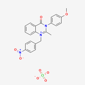 Quinazolinium, 3,4-dihydro-3-(4-methoxyphenyl)-2-methyl-1-((4-nitrophenyl)methyl)-4-oxo-, perchlorate