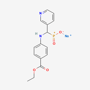 Ethyl 4-(((hydroxyphosphinyl)-3-pyridinylmethyl)amino)benzoate monosodium salt