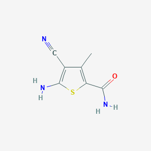 molecular formula C7H7N3OS B1275460 5-Amino-4-cyano-3-methylthiophene-2-carboxamide CAS No. 350997-07-8