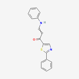 molecular formula C18H14N2OS B1275469 3-Anilino-1-(2-phenyl-1,3-thiazol-5-yl)prop-2-en-1-one 