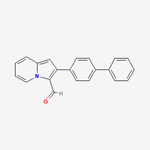 molecular formula C21H15NO B1275474 2-(联苯-4-基)吲哚并嗪-3-甲醛 CAS No. 558473-55-5