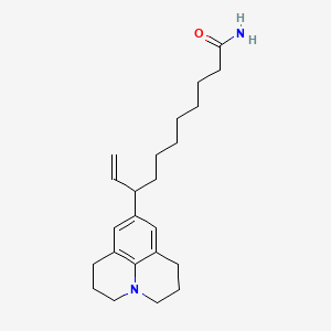 B12754803 9-(2,3,6,7-Tetrahydro-1H,5H-benzo(ij)quinolizin-9-yl)-10-undecenamide CAS No. 102613-12-7