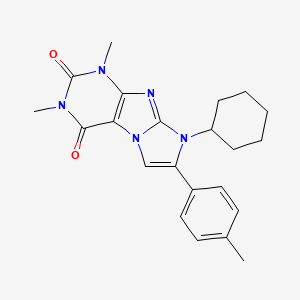 1H-Imidazo(2,1-f)purine-2,4(3H,8H)-dione, 8-cyclohexyl-1,3-dimethyl-7-(4-methylphenyl)-