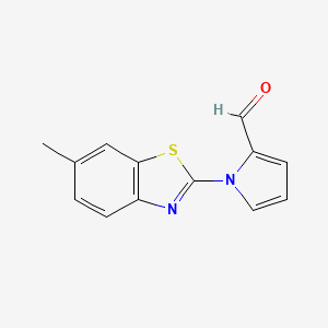 molecular formula C13H10N2OS B1275488 1-(6-甲基-1,3-苯并噻唑-2-基)-1H-吡咯-2-甲醛 CAS No. 383135-23-7