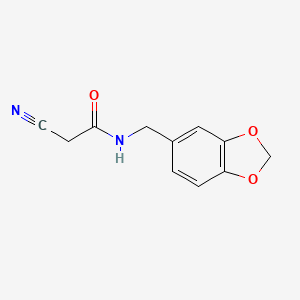 molecular formula C11H10N2O3 B1275493 N-(1,3-苯并二氧杂环-5-基甲基)-2-氰基乙酰胺 CAS No. 341953-72-8