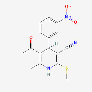 1,4-Dihydro-5-acetyl-6-methyl-2-(methylthio)-4-(3-nitrophenyl)-3-pyridinecarbonitrile