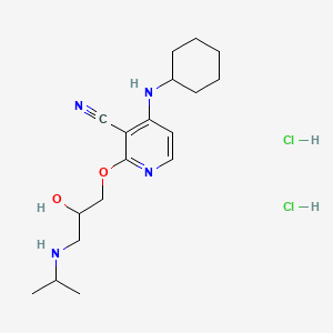 3-Pyridinecarbonitrile, 4-(cyclohexylamino)-2-(2-hydroxy-3-((1-methylethyl)amino)propoxy)-, dihydrochloride