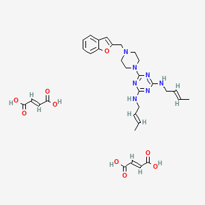 1-(4,6-Bis-crotylamino-s-triazin-2-yl)-4-(benzofuran-2-ylmethyl)piperazine difumarate