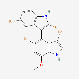 molecular formula C17H10Br4N2O B12754985 Rivularin-D3 CAS No. 81387-83-9