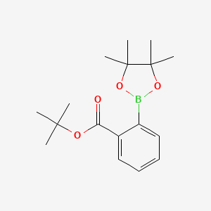 molecular formula C17H25BO4 B1275518 2-(叔丁氧羰基)苯硼酸二缩甲醛缩酮酯 CAS No. 956229-69-9