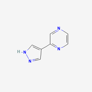 molecular formula C7H6N4 B1275522 2-(1H-pyrazol-4-yl)pyrazine CAS No. 849924-97-6