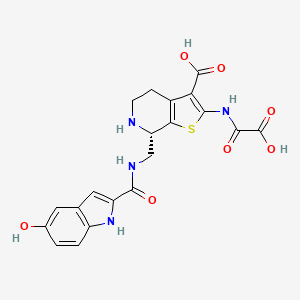 Thieno(2,3-C)pyridine-3-carboxylic acid, 2-((carboxycarbonyl)amino)-4,5,6,7-tetrahydro-7-((((5-hydroxy-1H-indol-2-yl)carbonyl)amino)methyl)-, (7S)-