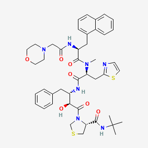 4-Thiazolidinecarboxamide, N-(4-morpholinylacetyl)-3-(1-naphthalenyl)-L-alanyl-N-methyl-3-(2-thiazolyl)-L-alanyl-(alphaS,betaS)-beta-amino-alpha-hydroxybenzenebutanoyl-N-(1,1-dimethylethyl)-, (4R)-