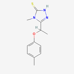 molecular formula C12H15N3OS B1275559 4-methyl-5-[1-(4-methylphenoxy)ethyl]-4H-1,2,4-triazole-3-thiol CAS No. 588673-44-3