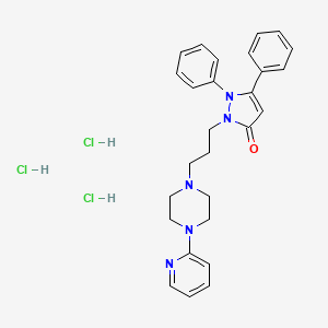 3H-Pyrazol-3-one, 1,2-dihydro-1,5-diphenyl-2-(3-(4-(2-pyridinyl)-1-piperazinyl)propyl)-, trihydrochloride