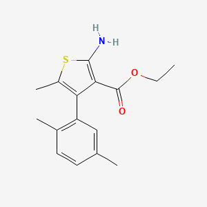 molecular formula C16H19NO2S B1275565 2-氨基-4-(2,5-二甲基苯基)-5-甲基噻吩-3-羧酸乙酯 CAS No. 350990-31-7