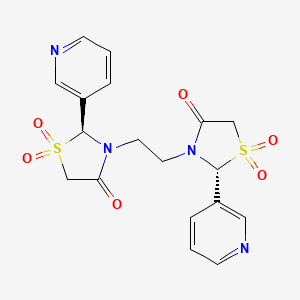 4-Thiazolidinone, 3,3'-(1,2-ethanediyl)bis(2-(3-pyridinyl)-, 1,1,1',1'-tetroxide, (R*,S*)-