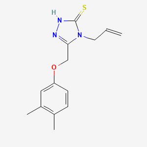 molecular formula C14H17N3OS B1275584 4-烯丙基-5-[(3,4-二甲基苯氧基)甲基]-4H-1,2,4-三唑-3-硫醇 CAS No. 669740-12-9