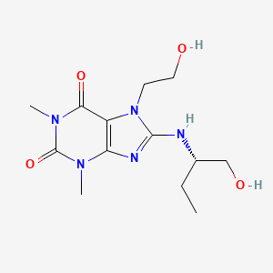 1H-Purine-2,6-dione, 3,7-dihydro-1,3-dimethyl-7-(2-hydroxyethyl)-8-((1-(hydroxymethyl)propyl)amino)-, (S)-