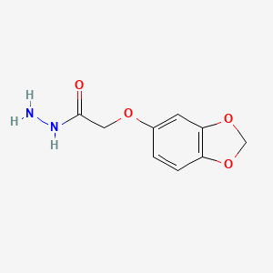 molecular formula C9H10N2O4 B1275598 2-(1,3-Benzodioxol-5-yloxy)acetohydrazide CAS No. 588680-00-6