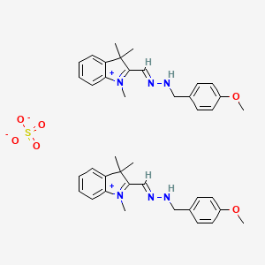 1-(4-methoxyphenyl)-N-[(E)-(1,3,3-trimethylindol-1-ium-2-yl)methylideneamino]methanamine;sulfate