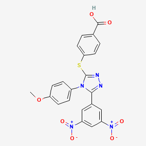 Benzoic acid, 4-((5-(3,5-dinitrophenyl)-4-(4-methoxyphenyl)-4H-1,2,4-triazol-3-yl)thio)-