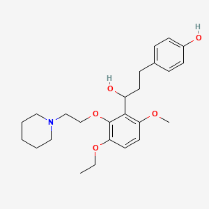 alpha-(3-Ethoxy-6-methoxy-2-(2-(1-piperidinyl)ethoxy)phenyl)-4-hydroxybenzenepropanol