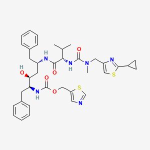 2,4,7,12-Tetraazatridecan-13-oic acid, 1-(2-cyclopropyl-4-thiazolyl)-10-hydroxy-2-methyl-5-(1-methylethyl)-3,6-dioxo-8,11-bis(phenylmethyl)-, 5-thiazolylmethyl ester, (5S-(5R*,8R*,10R*,11R*))-