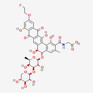 Glycine, N-((5-((6-deoxy-3-O-beta-D-xylopyranosyl-beta-D-galactopyranosyl)oxy)-11-(2-fluoroethoxy)-5,6,8,13-tetrahydro-1,6,9,14-tetrahydroxy-3-methyl-8,13-dioxobenzo(a)naphthacen-2-yl)carbonyl)-, (5S-trans)-