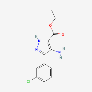 1H-Pyrazole-3-carboxylic acid, 4-amino-5-(3-chlorophenyl)-, ethyl ester