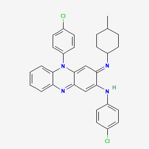 molecular formula C31H28Cl2N4 B12756795 Tetrahydro-2-(bis(2-chloroethyl)amino)-3-(isopropylmethyl)-2H-1,3,2-oxazaphosphorine 2-oxide CAS No. 91173-09-0