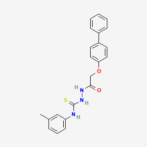 Acetic acid, ((1,1'-biphenyl)-4-yloxy)-, 2-(((3-methylphenyl)amino)thioxomethyl)hydrazide