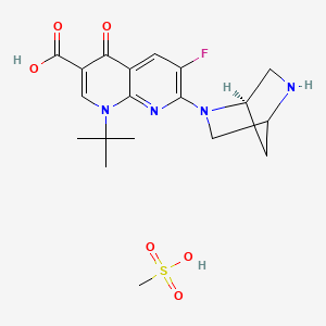 1,8-Naphthyridine-3-carboxylic acid, 1,4-dihydro-7-(2,5-diazabicyclo(2.2.1)hept-2-yl)-1-(1,1-dimethylethyl)-6-fluoro-4-oxo-, (1R)-, monomethanesulfonate