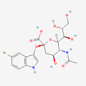 molecular formula C19H23BrN2O9 B12756807 D-glycero-alpha-D-galacto-2-Nonulopyranosidonic acid, 5-bromo-1H-indol-3-yl 5-(acetylamino)-3,5-dideoxy- CAS No. 64122-65-2