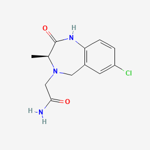 molecular formula C12H14ClN3O2 B12756820 4H-1,4-Benzodiazepine-4-acetamide, 7-chloro-1,2,3,5-tetrahydro-3-methyl-2-oxo-, (3S)- CAS No. 258849-93-3