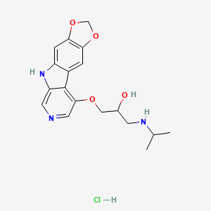 2-Propanol, 1-(5H-1,3-dioxolo(4,5-f)pyrido(3,4-b)indol-9-yloxy)-3-((1-methylethyl)amino)-, hydrochloride