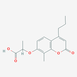 molecular formula C16H18O5 B1275685 2-[(8-methyl-2-oxo-4-propyl-2H-chromen-7-yl)oxy]propanoic acid CAS No. 438027-08-8