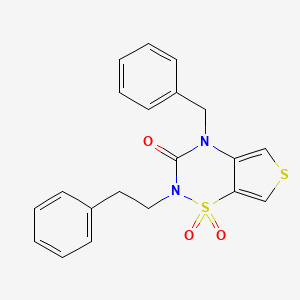 2H-Thieno(3,4-e)-1,2,4-thiadiazin-3(4H)-one, 2-(2-phenylethyl)-4-(phenylmethyl)-, 1,1-dioxide