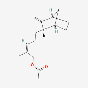 molecular formula C17H26O2 B12756915 beta-Santalol acetate CAS No. 77-43-0