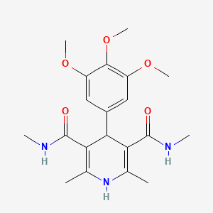 molecular formula C20H27N3O5 B12756935 3,5-Pyridinedicarboxamide, 1,4-dihydro-N,N',2,6-tetramethyl-4-(3,4,5-trimethoxyphenyl)- CAS No. 161771-88-6