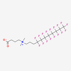 molecular formula C17H18F17NO2 B12756943 N,N-Dimethyl-N-(3-F-octylpropyl)-4-ammoniobutanoate CAS No. 145441-33-4