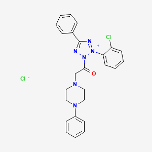 molecular formula C25H24Cl2N6O B12756951 3-(2-Chlorophenyl)-5-phenyl-2-((4-phenyl-1-piperazinyl)acetyl)-2H-tetrazolium chloride CAS No. 127718-44-9