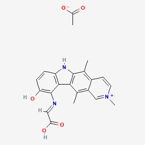 10-((Carboxymethylene)amino)-9-hydroxy-2,5,11-trimethyl-6H-pyrido(4,3-b)carbazolium acetate (salt)