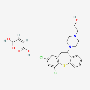 molecular formula C24H26Cl2N2O5S B12756974 2,4-Dichloro-10-(4-(2-hydroxyethyl)piperazino)-10,11-dihydrodibenzo(b,f)thiepin maleate CAS No. 93080-32-1