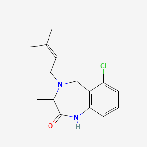 6-Chloro-3-methyl-4-(3-methyl-but-2-enyl)-1,3,4,5-tetrahydro-1,4-benzodiazepin-2-one