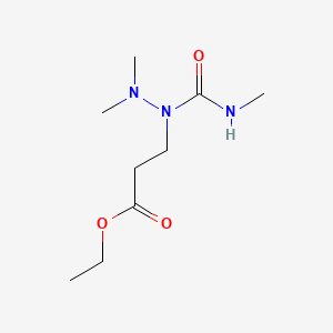 molecular formula C9H19N3O3 B12757004 Propanoic acid, 3-(2,2-dimethyl-1-((methylamino)carbonyl)hydrazino)-, ethyl ester CAS No. 96804-64-7