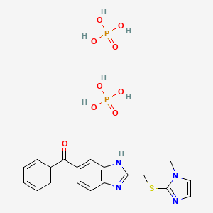 [2-[(1-methylimidazol-2-yl)sulfanylmethyl]-3H-benzimidazol-5-yl]-phenylmethanone;phosphoric acid