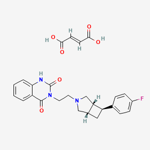 molecular formula C26H26FN3O6 B12757020 Belaperidone fumarate CAS No. 345226-68-8