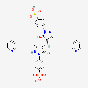 molecular formula C21H18N4O8S2.2C5H5N<br>C31H28N6O8S2 B12757076 Einecs 305-726-4 CAS No. 95008-99-4