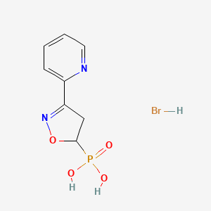 molecular formula C8H10BrN2O4P B12757080 (3-(2-Pyridinyl)-2-isoxazolin-5-yl)phosphonic acid hydrobromide CAS No. 125674-58-0